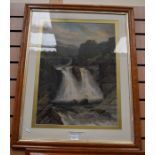 Three Victorian lithographs in birds eye maple frames, and two others (3)