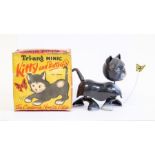 A 1950's Triang clockwork toy of a cat, kitty and butterfly, in original box, working order with