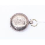 A silver sovereign holder with fob ring attachment, Chester 1902 a/f