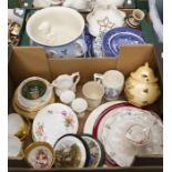 A collection of blue and white plates, early 20th Century pot collection of Aynsley and Derby,