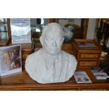 A 20th Century plaster bust of Sir Frank Whittle
