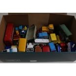 A collection of diecast vehicles to include; Dinky, Roller, Matchbox, Corgi and others (one box)