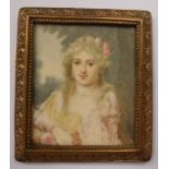 Augustin, a French miniature in gilt frame, 1840's