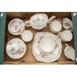 A Royal Crown Derby Posy Pattern tea and sandwich set along with two pin dishes and a hand bell