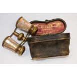 Berlin early 20th Century mother of pearl opera glasses in original leather case