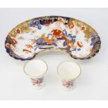 Royal Crown Derby shaving dish, together with two Derby Posies pots (3)