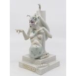 Dresden late 20th Century Medusa figurine in classical style with blue backstamp, 23 cms high approx