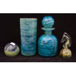 A group of Maltese Mdina glass pieces including a decanter and vase (4)