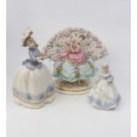 Nao figure of a lady along with a Franklin Mint and small lady (no name)