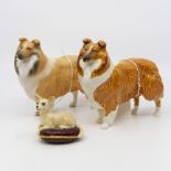 Two Beswick rough collie dogs, named to underside, Lochinvar of Lady Park, one in matt and the other