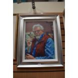 Rolf Harris self portrait "A life in Art" artists proof print on canvas. Size 55cm x 41cm.  (17