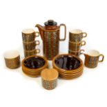 Mid 20th Century Hornsea Bronte glazed pottery coffee set, designed by John Clappison, brown