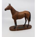 Bestwick "Red Rum" Connoisseur Model. Mounted on a wooden base. 32cm overall in height.