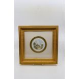 A framed Royal Crown Derby porcelain plaque. Artist Dean 1933.