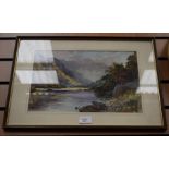A Michael Crawley Landscape Ullswater signed watercolour, titled at verso, 24cm x 37cm