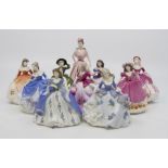 Ten small Coalport lady figurines, with certificates