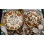 A collection of Abbeydale Imari pattern dinner, tea and table wares included also trays (Q)