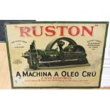 A metal advertising plaque for Ruston of Lincoln for the International exposition of 1911 printed in
