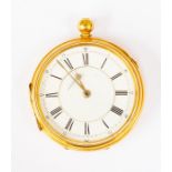 An 18ct gold pocket watch, J Cohen, Roman numerals, enamel dial, dial diamere approx 45mm, case