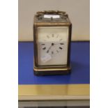 Edwardian brass chiming mantle clock, Roman numerals