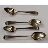 A pair of George III silver teaspoons, London 1809 'WS' plus two others, approx 49.9gms/1.6ozt (4)