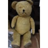 Jointed straw filled Teddy Bear, 1950's