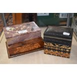 Four 20th Century boxes, three trinket boxes and one playing card box