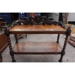 Late Victorian mahogany buffet unit with carved top