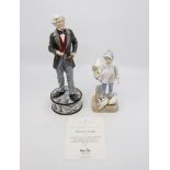 Two Royal Doulton figures, fantails and Prestige by Michael Faraday