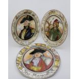 Royal Doulton ornamental plates depicting various professions including The Mayor, The Huntingman,