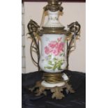 A 19th century gilt lamp (no shade), H:83 cms approx