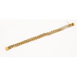 A 9ct gold foxtail link bracelet, length approx 19 cms, width approx 10 mm, total gross weight