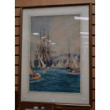 A framed and glazed watercolour, Charles Dixon, Royal Northern Yacht Club Regatta