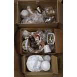 Three boxes of ceramics to include Old Avesbury (RCD) Wade, Lady and the Tramp and others, china tea
