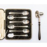 A cased set of six silver coffee spoons all English pattern, Sheffield 1929 Cooper Brothers and a
