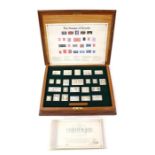 A boxed set of silver stamps of Royalty with documentation