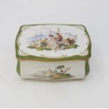 Hochst Freyer porcelain trinket box with lid depicting fishing scene