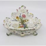 19th Century Continental Chaise Form ink stand, with floral detail to centre, plus a sander and