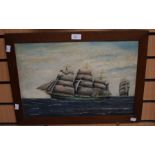 Nine assorted marine furnishing oil paintings, framed (9)