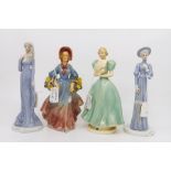 One pair of Coalport style figures and two German figures