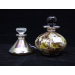 Isle of Wight glass: green and purple perfume bottle - other Isle of Wight Art Nouveau style