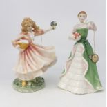 Two Royal Doulton figures of ladies, Daddy's Joy and Merry Christmas