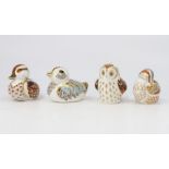 Four Royal Crown Derby paperweights including three exclusive Collectors Guild editions: Duckling,