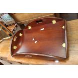 A Lady Clare mahogany breakfast tray.