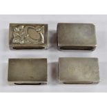 A pair of George V sterling silver matchbox covers, engine turned decoration, script initials 'R.C.