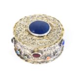 A 19th Century Hanau silver circular hinged box by Simon Rosenau, Bad Kissingen, highly decorated