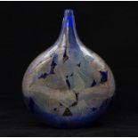 An Isle of Wight blue glass lollipop vase