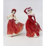 Royal Doulton Mary figurine, HN4114, signed by artist Made Pedley and Royal Doulton Christmas Day