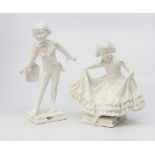 Royal Worcester 'Bow & Curtsy' figures (2)