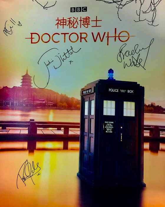 Signed Doctor Who poster and a Doctor Who mug Win a Doctor Who poster, signed by the current cast.